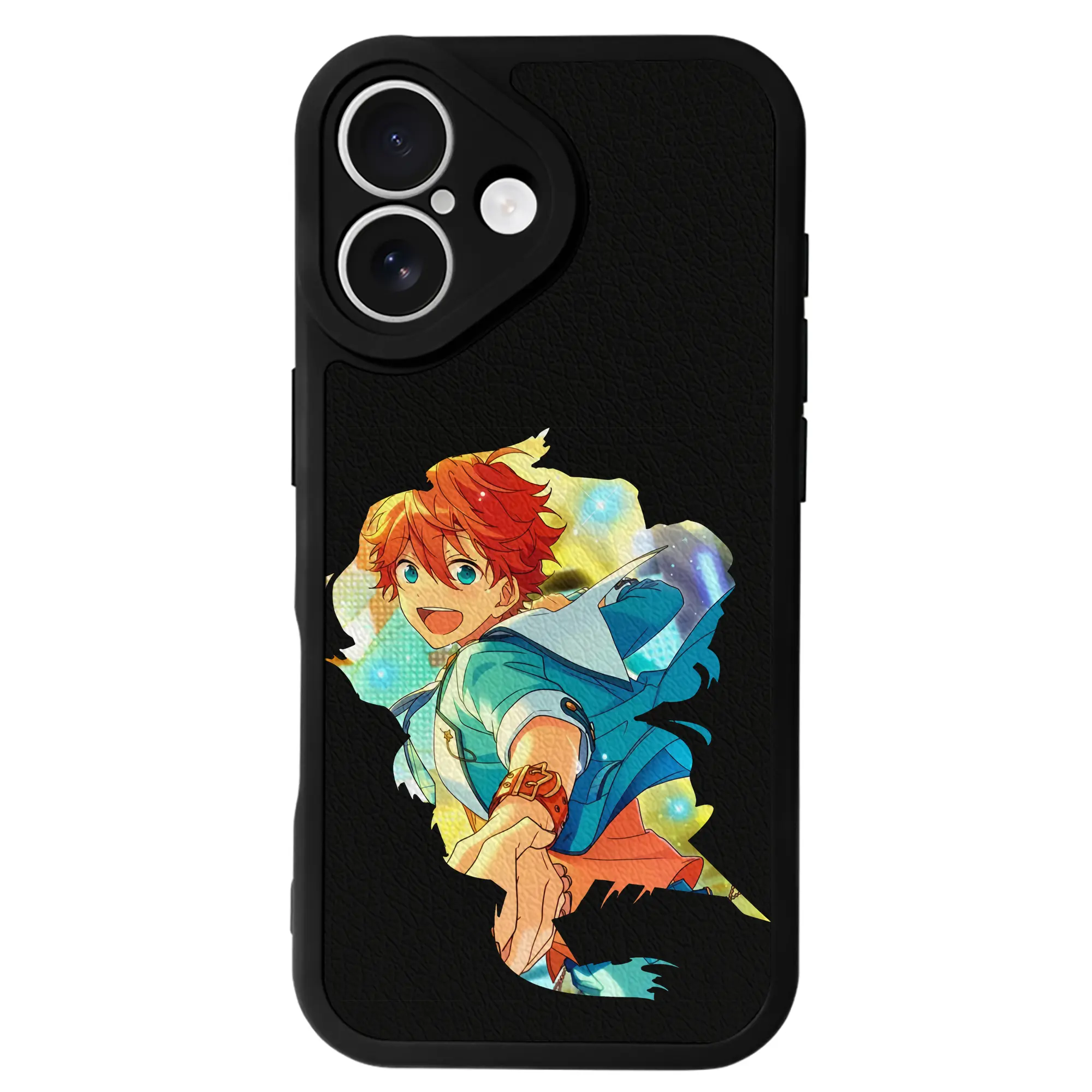 あんさん ぶる グッズ Trickstar 明星スバル - IPhone 16シリーズ対応 ・ シリコンスマホケース ・ レザー調 ・ 高精度フィット ・ 耐衝撃 ・ ワイヤレス充電対応 ・ 精密カット